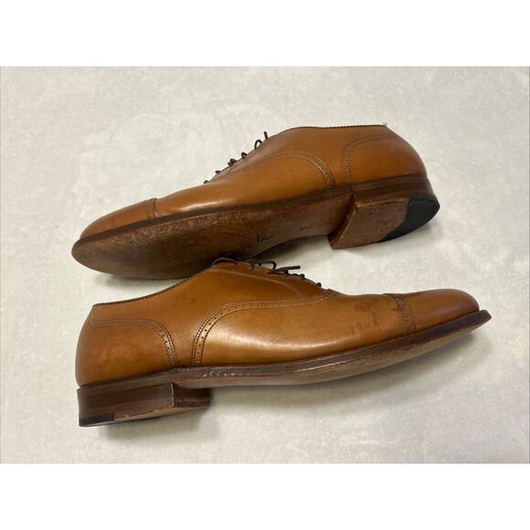 Footjoy Men’s Shoes Size 11.5 B Brown Cap Toe Wingtip Leather Dress Shoes Lace - Picture 6 of 9